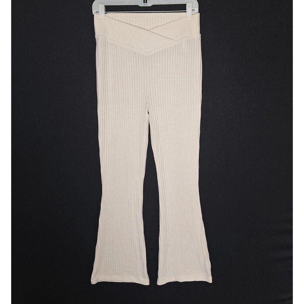 💙 Lascana Knit Soft Flare Leg Pull On Pants Size 6 Lounge Athleisure
